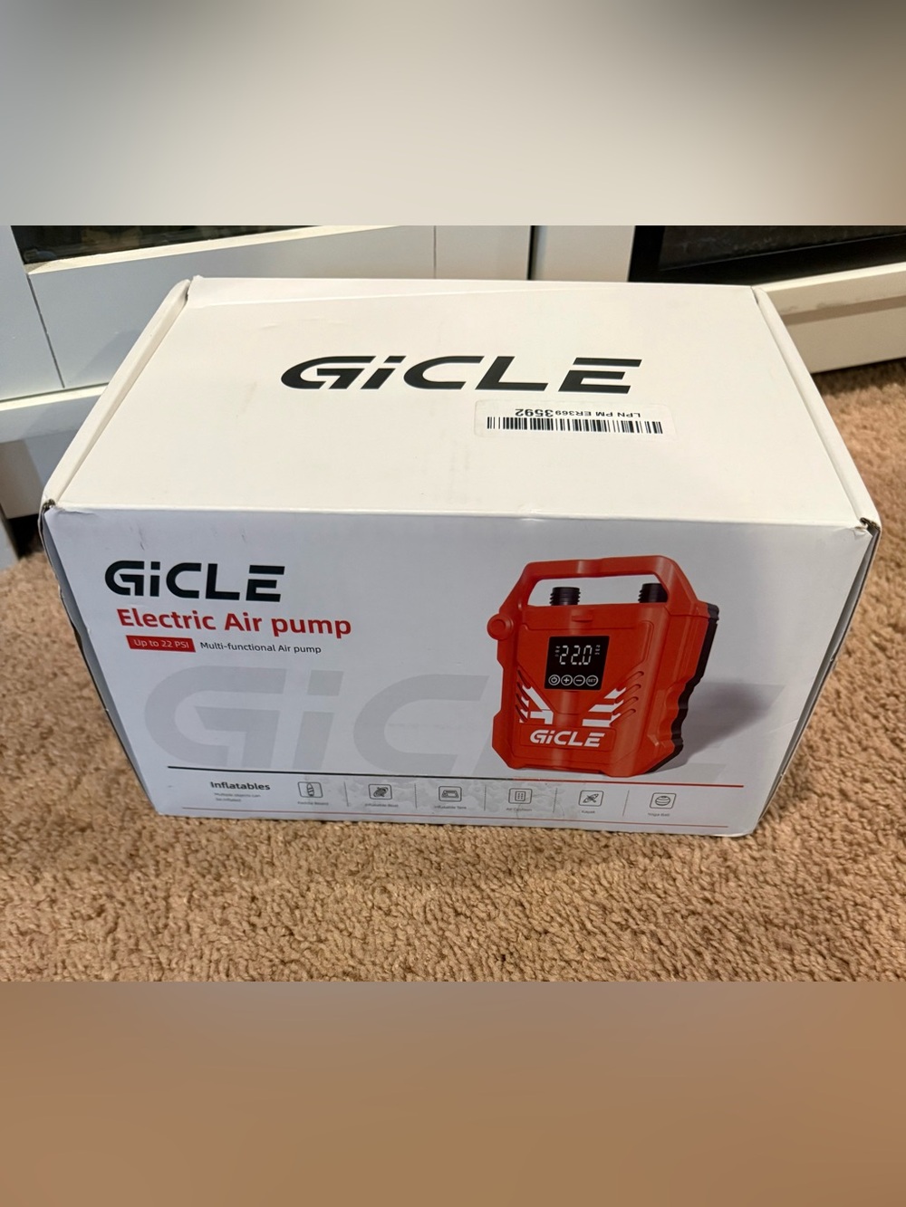 Electric Portable pump with 12V DC Car Connector,22PSI Electric